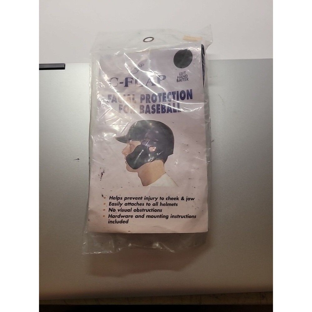 Markwort C-Flap Jaw Guard Face Protection Baseball Helmet Left Hand Batter Black